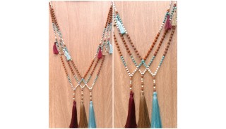 mix beads rudraksha stone tassels necklaces new design shipping free